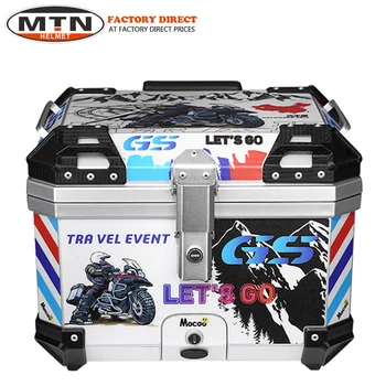 ABS 범용 오토바이 탑 케이스 테일박스, 등받이 손잡이가 있는 방수 방진 트렁크, R1250GS F850GS G310gs F750gs 용, 45L 상품 이미지