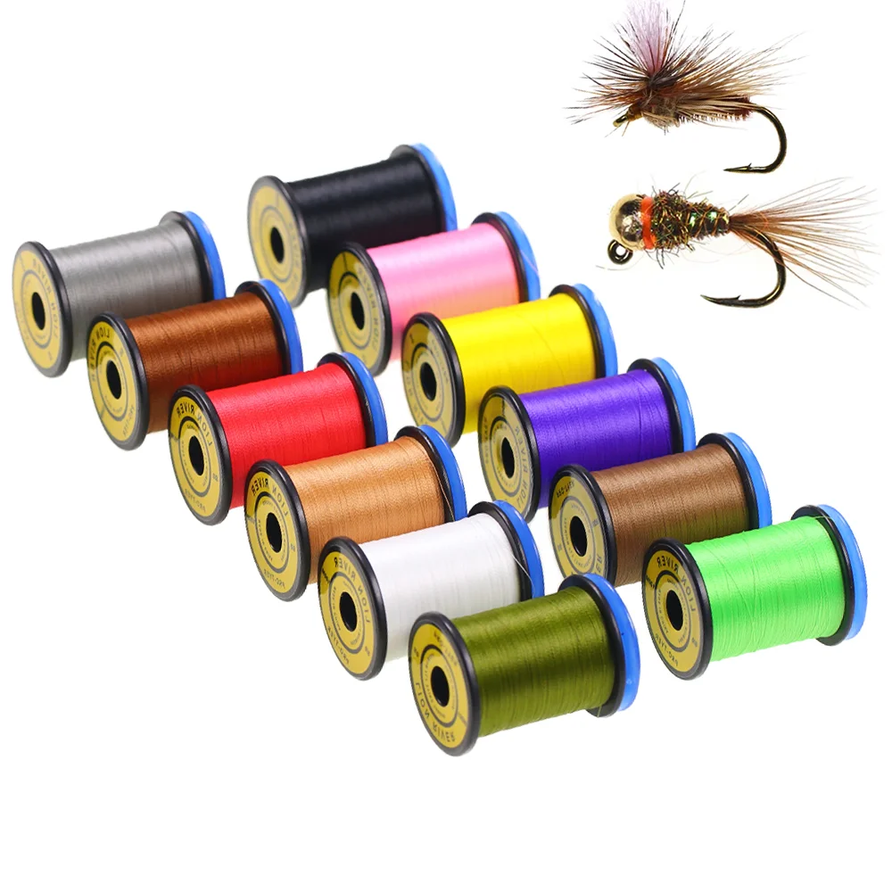 1 Spule/2 Spulen 8/0 Gedrehter Fliegenbinde-Faden Hochfester Nylonfaden für Trocken-/Nassfliegen, Nymphen, Streamer, Forellenköder, Fliegenbindematerial