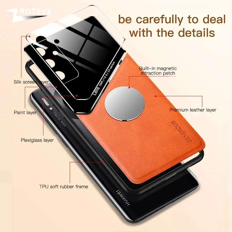 ZROTEVE Leather Texture Soft Frame PC Phone Case