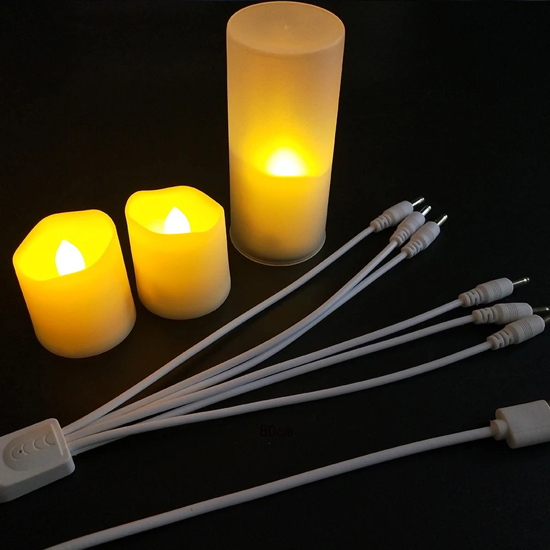 USB Charging Candle Accessories Charging Cable White Cable USB To DC Interface Led Candle Light USB Charging Cable