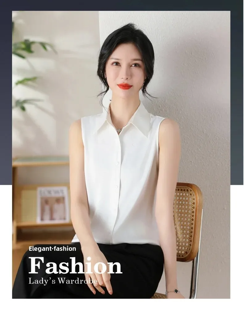 Description Picture 2 of itemWomen's Sleeveless Vest Autumn/winter Loose-fit Base Layer Top New Style Body Shaping Shirt Professional Casual Outerwear