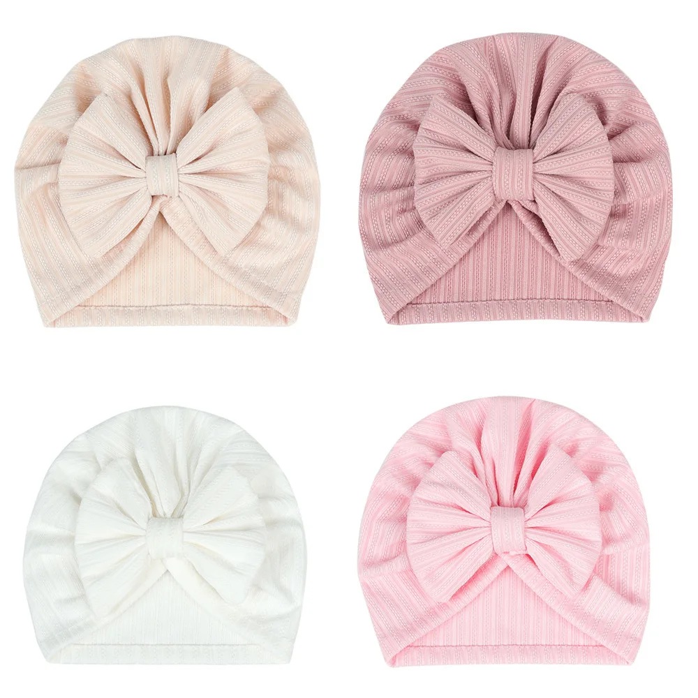 Cute Baby Hat Girls Bowknot Cap Kids Beanie Newborn Photography Spring Autumn Summer Infant Turban Children Props