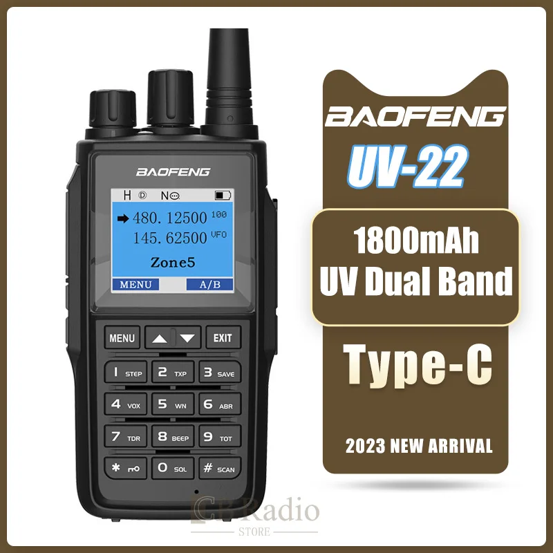 2023 BAOFENG UV-22L Walkie Talkie Dual Band 5W Power 1800mAh