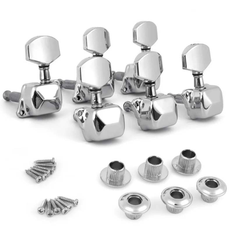 

Guitar Tuning Pegs Acoustic Guitar String Semiclosed Machine Heads Tuners 3Lx3R Chrome