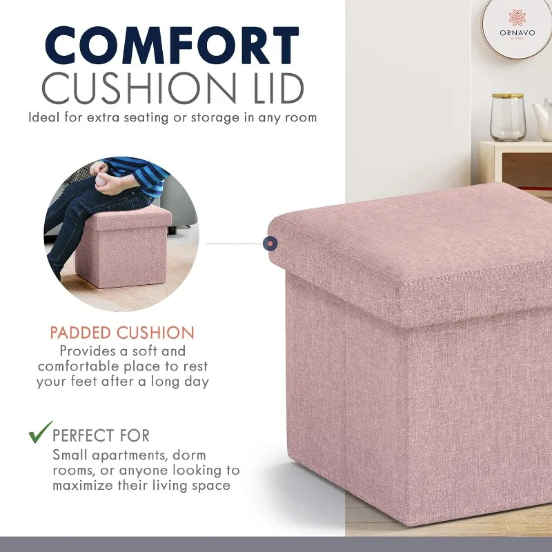 Storage Box Multi-functional Foldable Furniture Large Capacity Footstool Waterproof Fabric Storage Ottoman Foldable Rest Stool