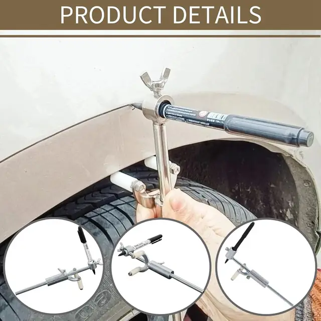1xSilver  Car Wheel Eyebrow Scriber Body Line Marker Tool Automobile Wheel Arch Parallel Scriber for Car Sheet Metal Dent Repair 3