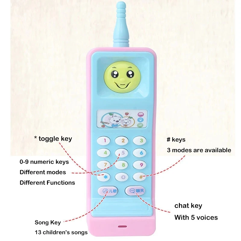 Kids Puzzle Toys Childhood Cute Big Brother Cell Phone With Light Music Phone Toys Puzzle Early Learning Multifunctional Phone 4