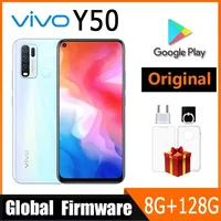 Vivo Y50 Mobile Phone Global firmware Snapdragon 665 Octa Core 6.53" 5000mAh 18W Dash Charge 8GB RAM 128GB ROM 16.0MP Cameras 1