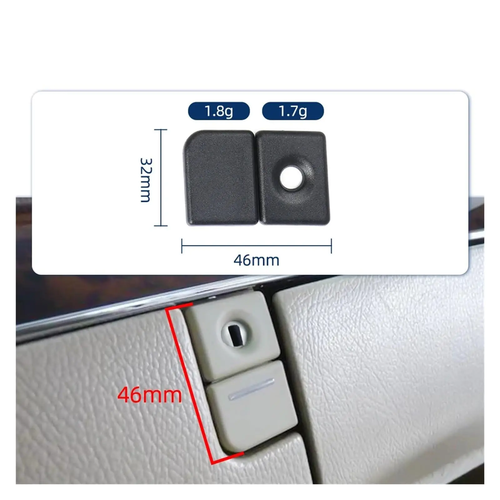 메르세데스 W220 차량용 글러브 박스 핸들 커버, 툴박스 뚜껑 잠금 스위치 버튼 커버 (벤츠 S 클래스 S300 S350 S400 S500 용)