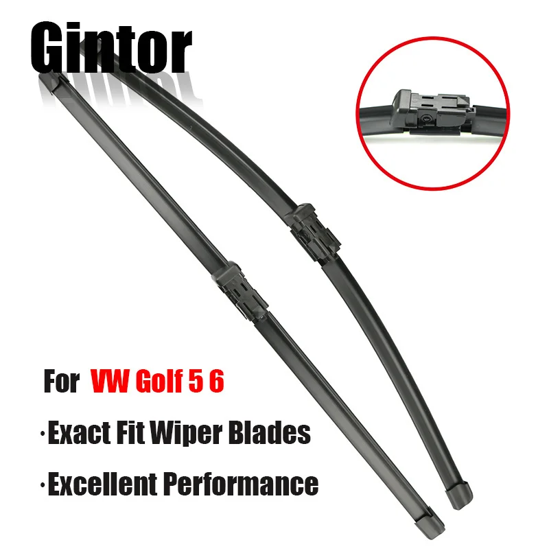 

Gintor Car Wiper LHD Front Wiper Blades For VW Golf 5 6 2005 - 2012 Windshield Windscreen Front Window 24"+19" ( Push Button )
