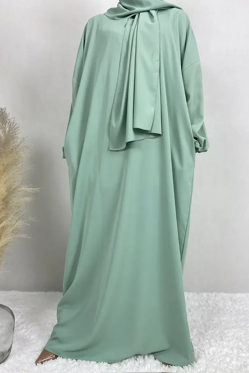 Eid Abaya Dress for Women Loose Maxi Dresses Set with Scarf Woman Party Abayas Ramadan Saudi Arabic Robe Caftan Vestido Kaftan