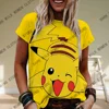 New Arrivals Pokémon Womens T-Shirts Tops Pokemon 3d Print T Shirt Trendy Summer Casual Short Sleeve Pikachu Cute Clothing Tees 2