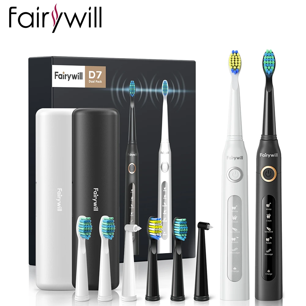 Fairywill Fw507 Electric Toothbrush 5 Mode Usb Charge Oral Clean Sonic Toothbrush Waterproof