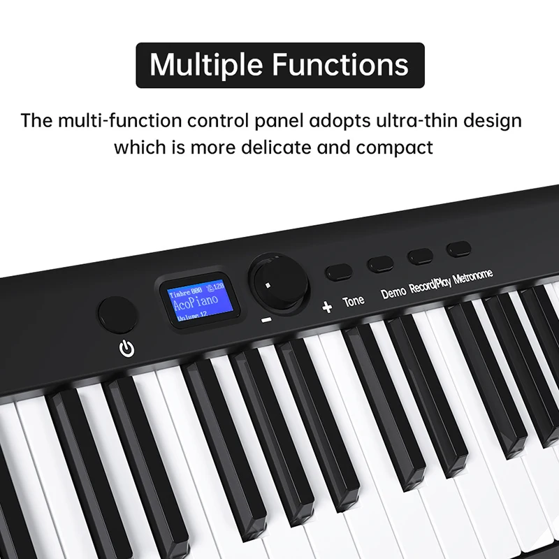 Portable 88 Key Folding Electronic Organ Beginner Keyboard Musical Instrument Synthesizer English Version Electronic Piano
