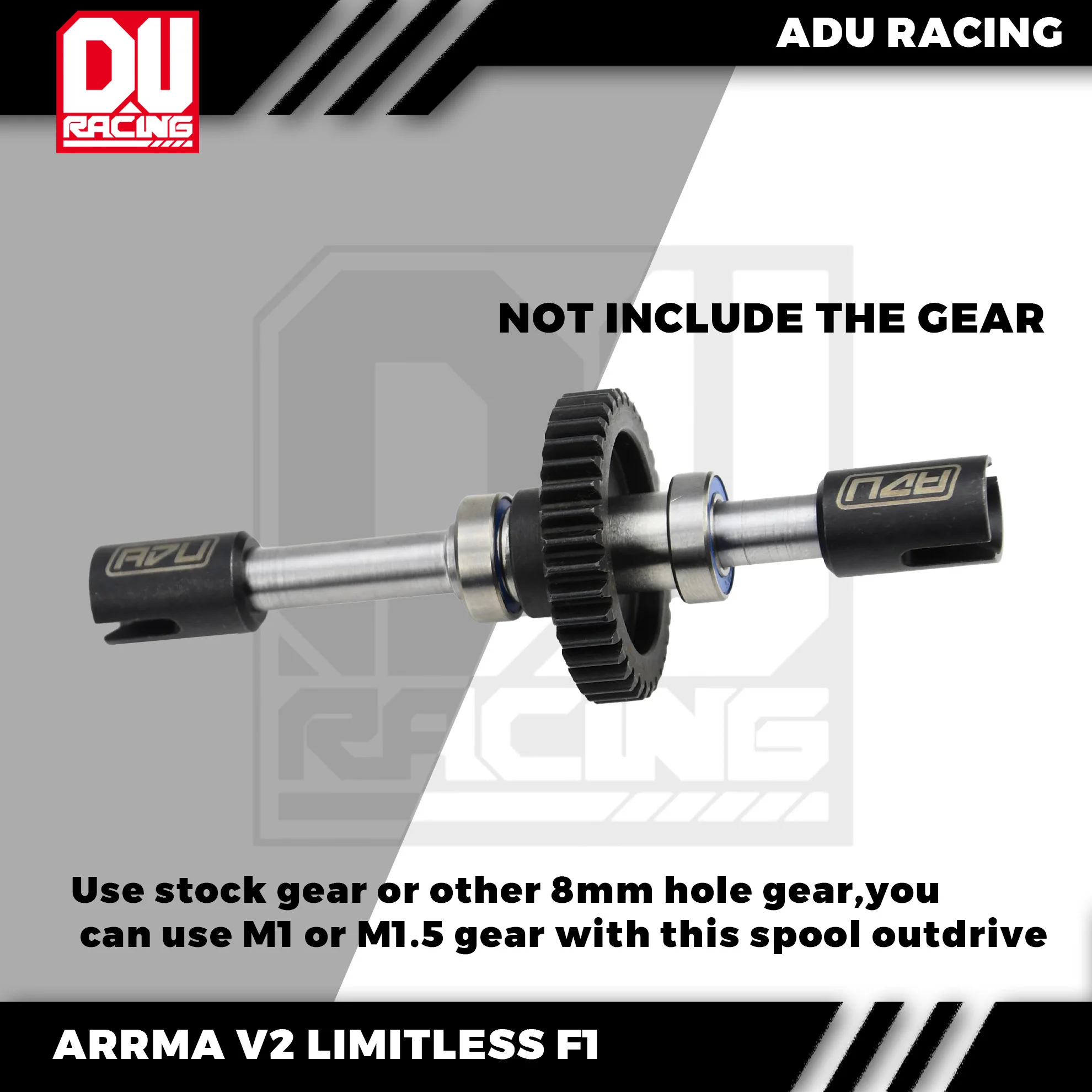 ADU RACING SPOOL OUTDRIVE and SHAFT FOR ARRMA 1/7 LIMITLESS F1 V2