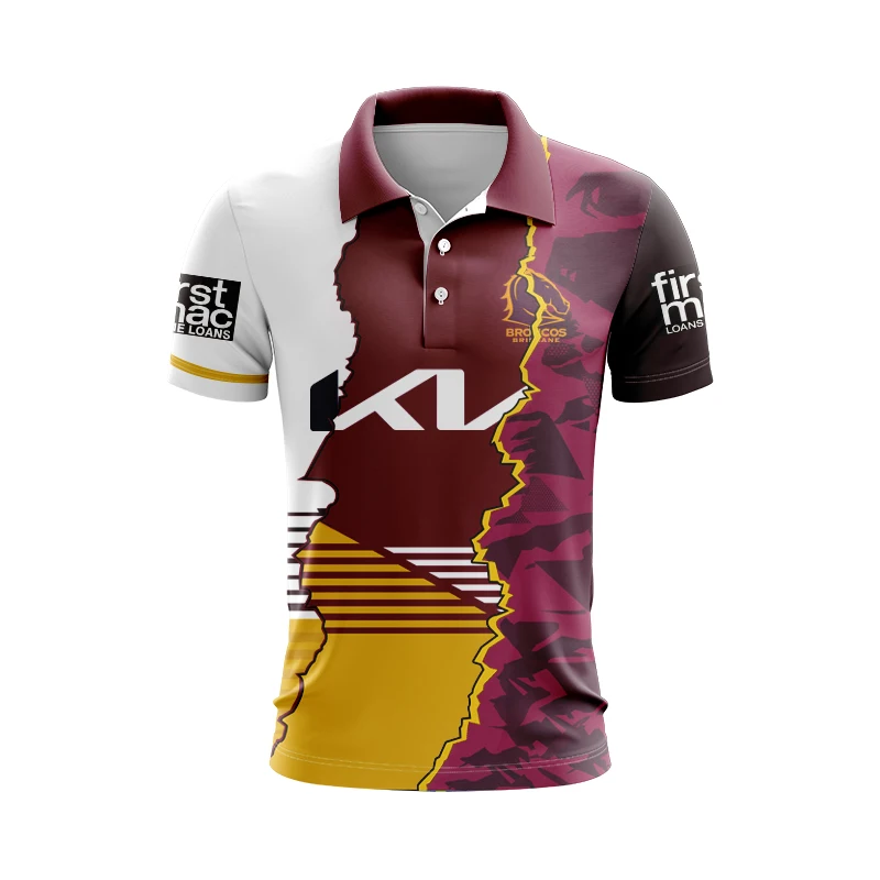 2024 Brisbane Mustang ANZAC Polo Shirt High Quality Home and Away