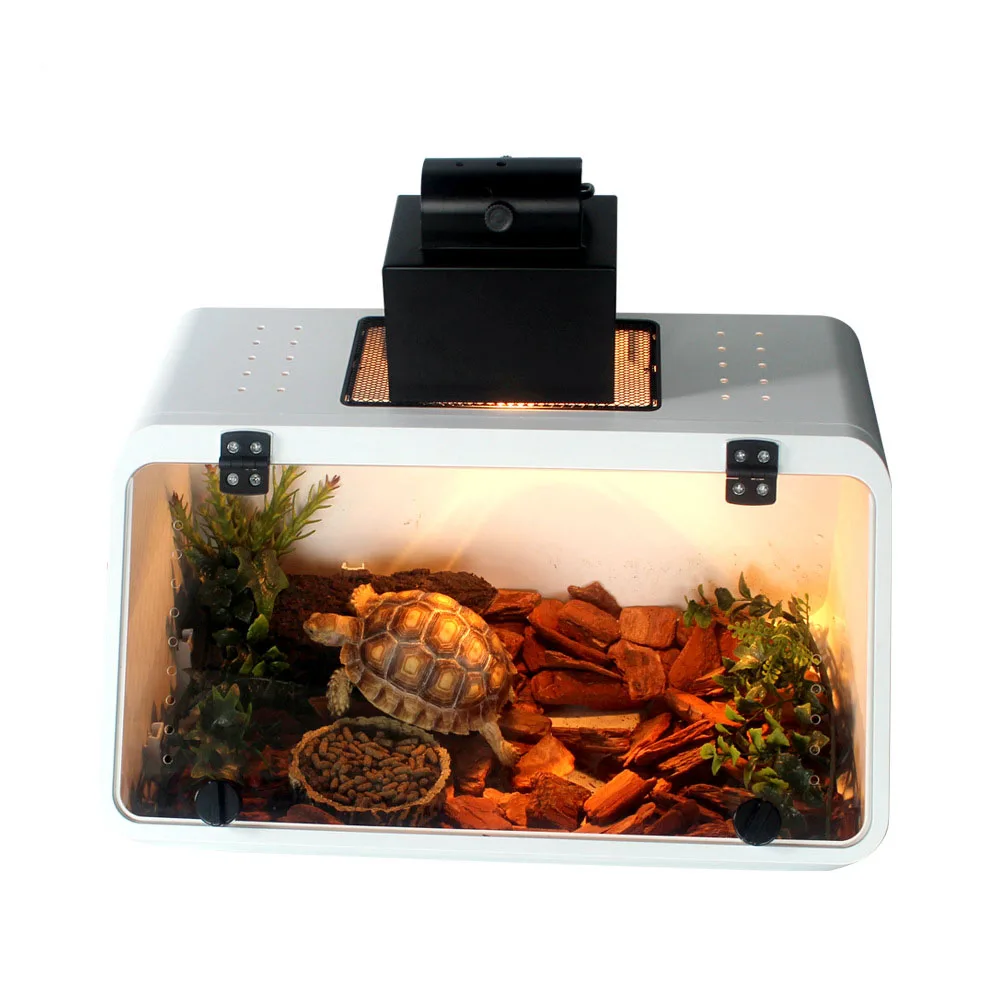 

New Fashion Design Plastic Reptile Turtle Tank, Front Inclined & Top Open Type Anti-Escape Amphibious Pet Reptile Terrarium
