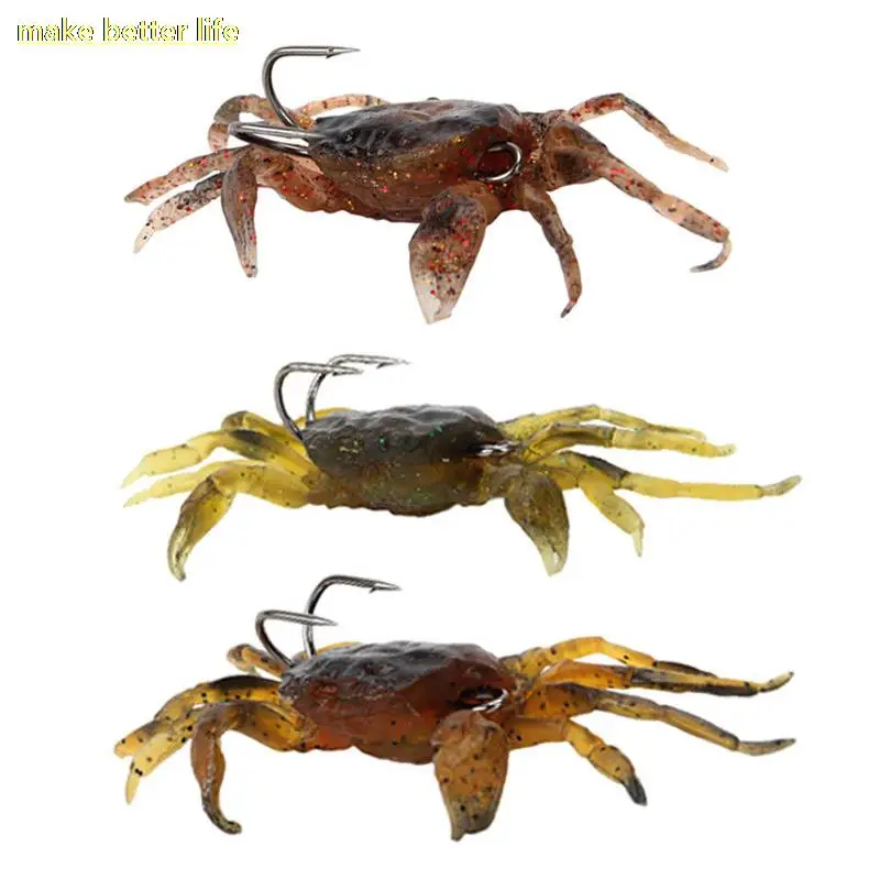 Crab Lures 3d Simulation Crab Bait Artificia Soft Fishing Lures With Hook For Saltwater Sea