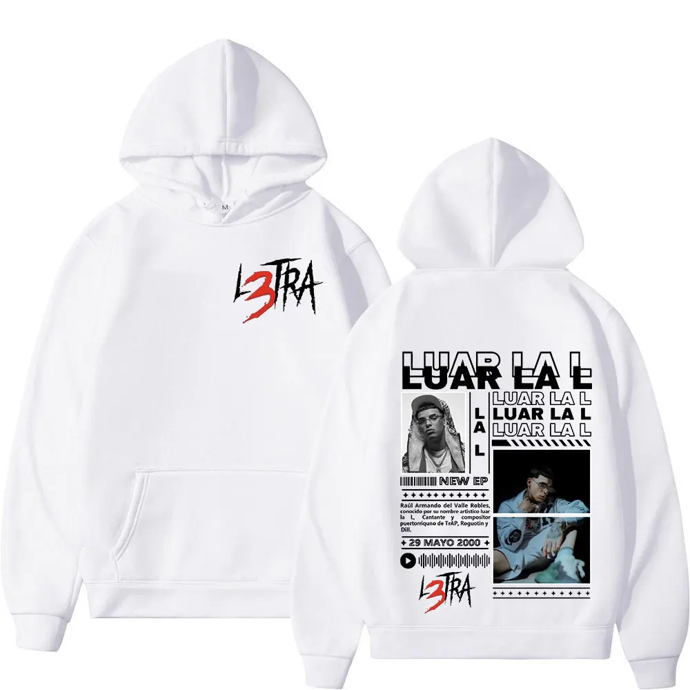 Rapper Luar La L Music Album L3TRA Hoodie Men's Clothing Hip Hop Hooded Sweatshirts Fashion Casual Oversized Pullover Streetwear 3