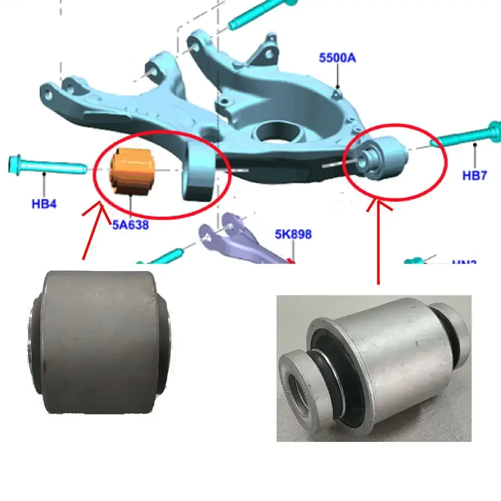 1 Set Control Arm Bushing Car Suspension Parts for Ford Mondeo MK5 Fusion Taurus Edge 2015-F2GC5K653AXB FR3C3C270AA control arm bushings kit control arm
