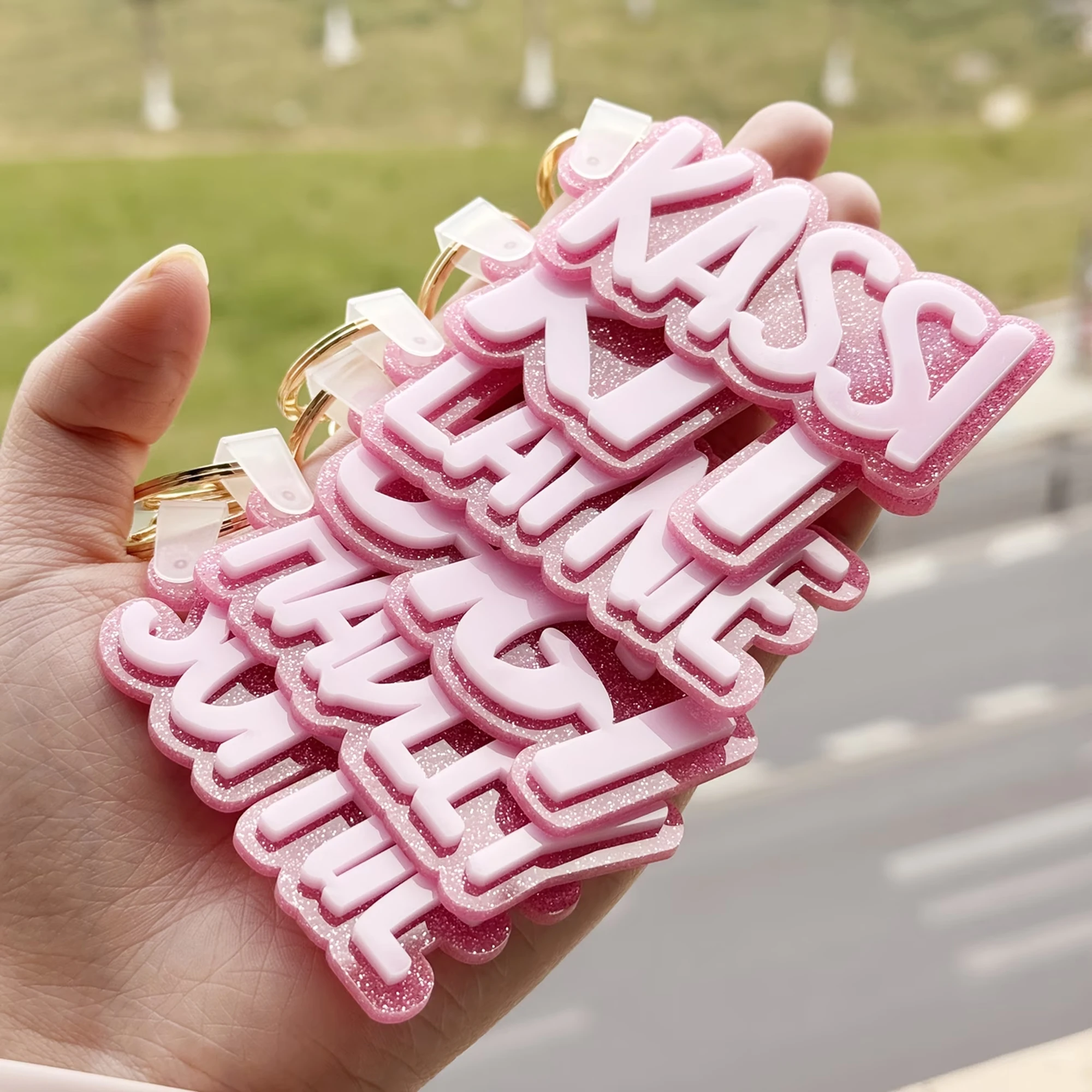Customized Acrylic Letter Keychain - Personalized Name Pendant Gift