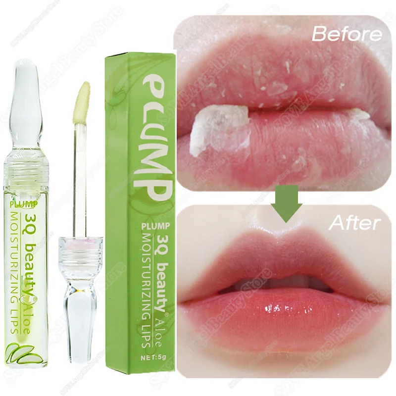 

Natural Aloe Vera Lip Oils Exfoliating Reduce Lip Lines Relief Dry Lips Essence Long Lasting Moisturizing Lip Care Cosmetics