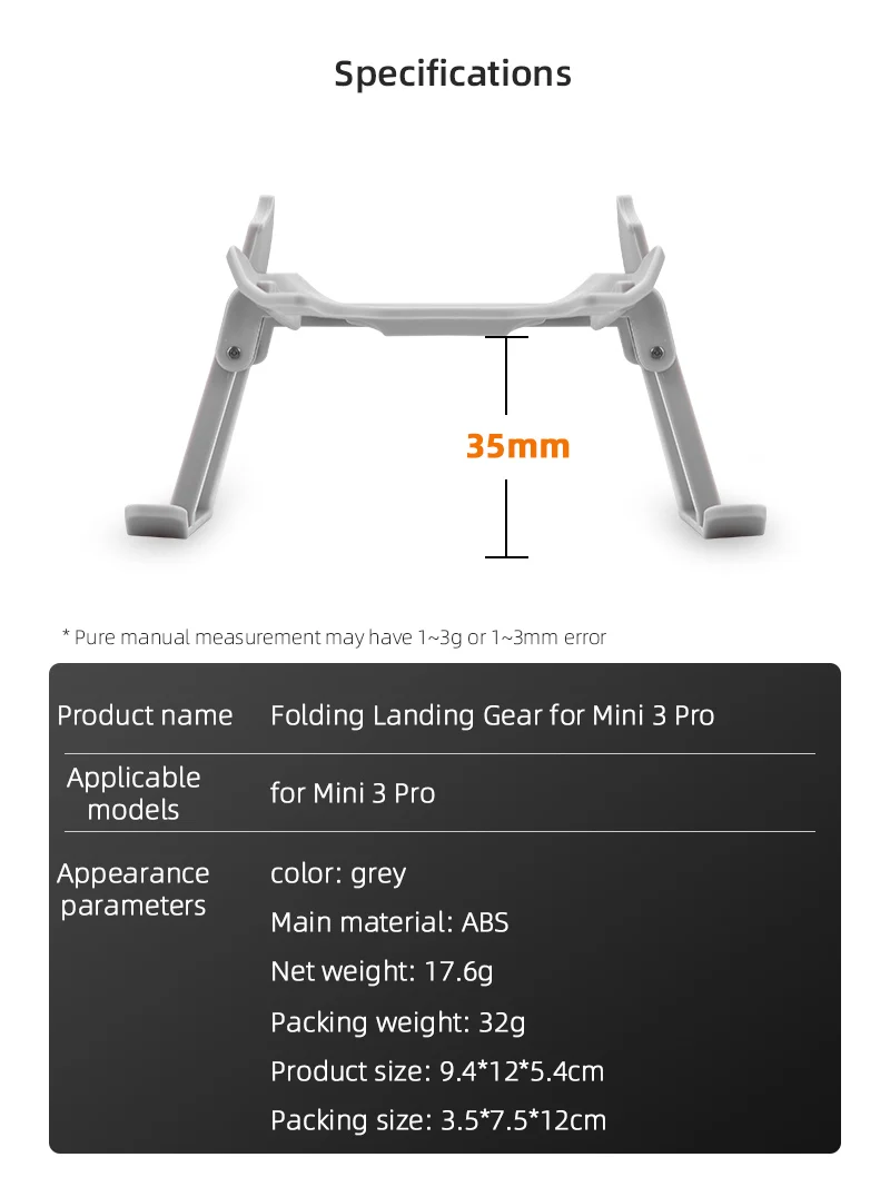 Specifications 35mm Pure manual measurementmayhave I3g or IJmm error