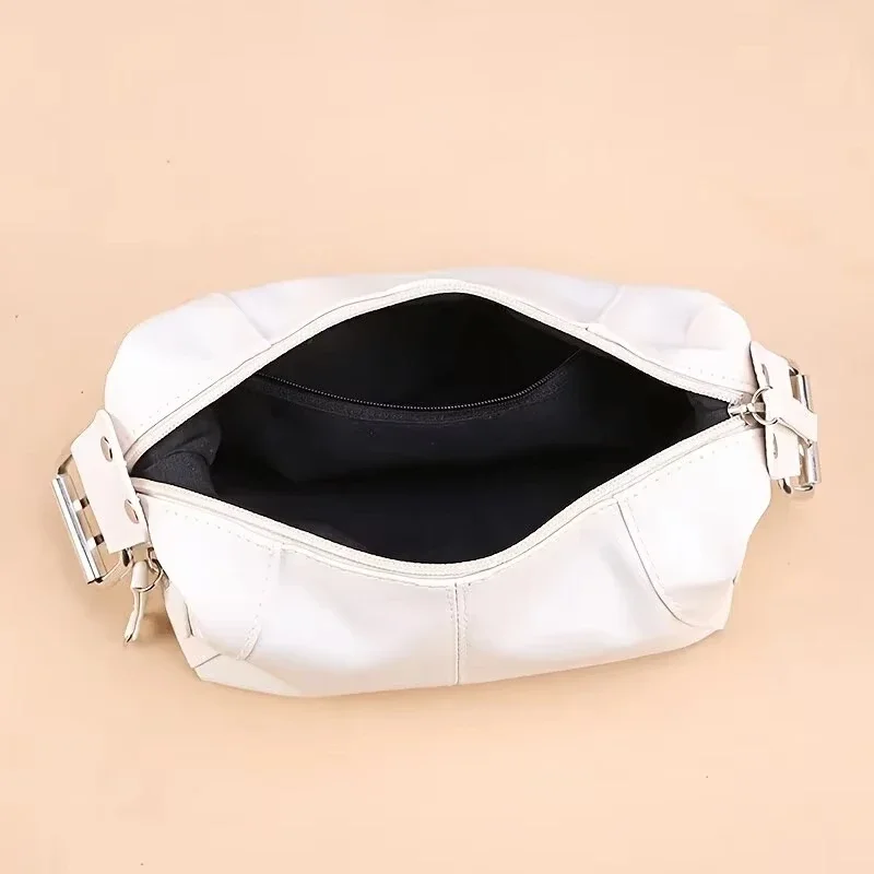 Underarm bag cool pull girl niche design shoulder bag retro leather zipper handbag shoulder bag