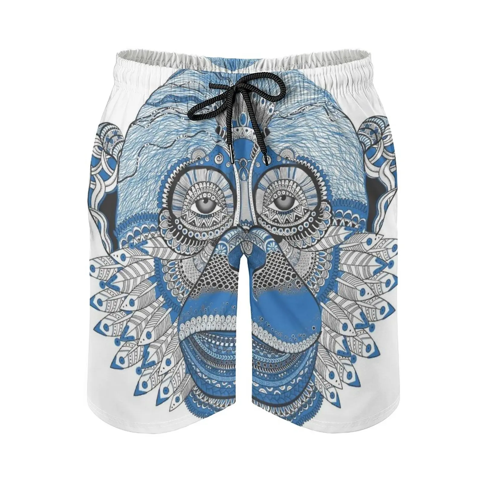 

Monkey X Peacock Men's Beach Shorts Board Shorts Bermuda Surfing Swim Shorts A Beautiful Mixture Of A Peacock And A Monkey