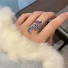 Noble Elegant Wedding 925 Sterling Silver Fashion Enamel Peacock Open Rings For Women Girl Lady Anti-Allergy LR041 4