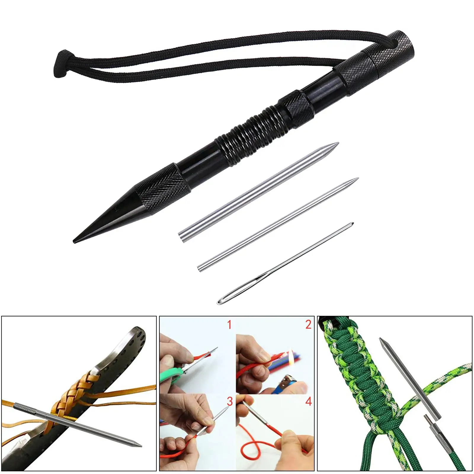 1Bag Paracord Bracelet Stainless Steel FID Lacing Stitching Needles Tool Set