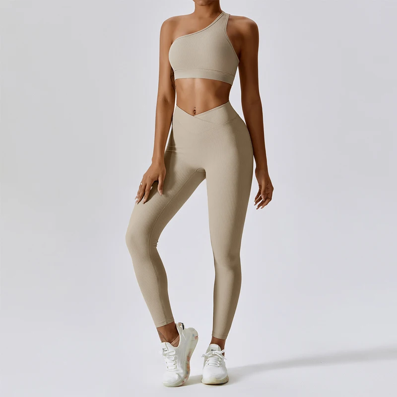 

Sports Cross Strap Beauty Back Yoga Suit Set Running Quick Dry Tight Fitness Suit Women's 2pcs Set