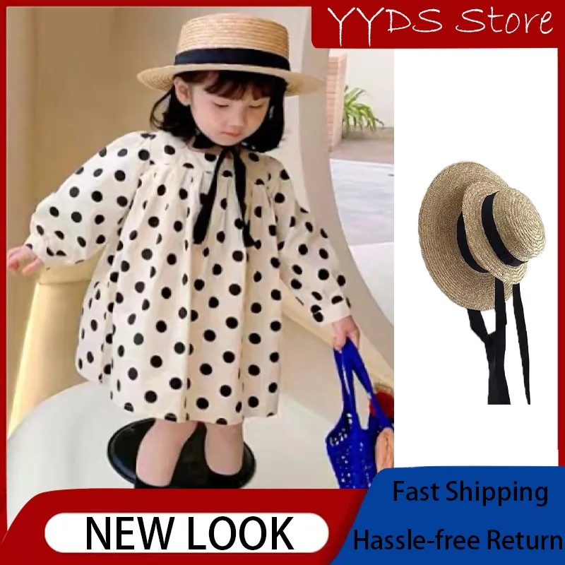 

Korean Style Children's Beach Hat with Tie Belt Straw Hat for Boys Girls and Parent-child Ideal for Sun and Outdoor Activities