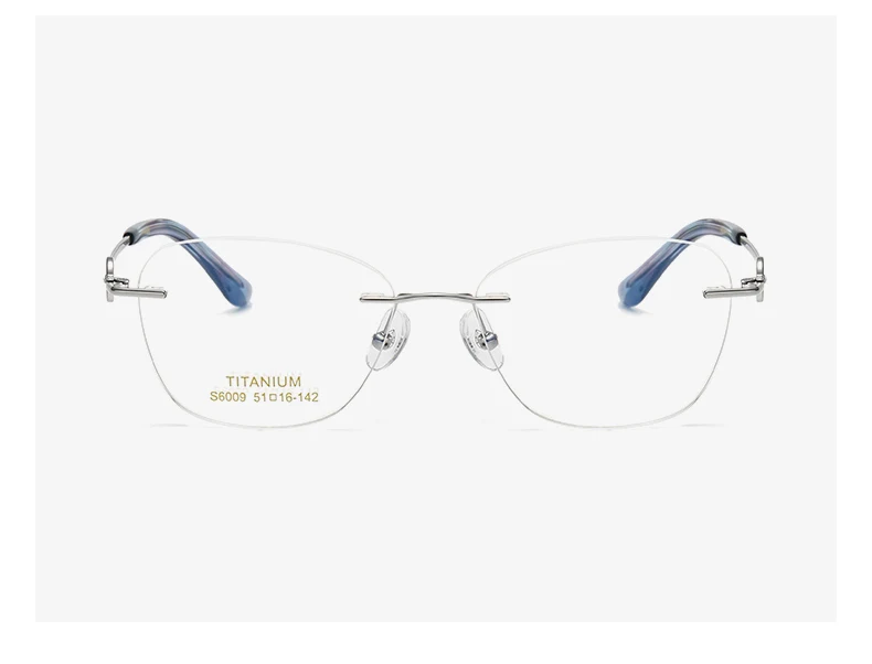 Oveliness Women's Rimless Oval Cat Eye Titanium Eyeglasses 10
