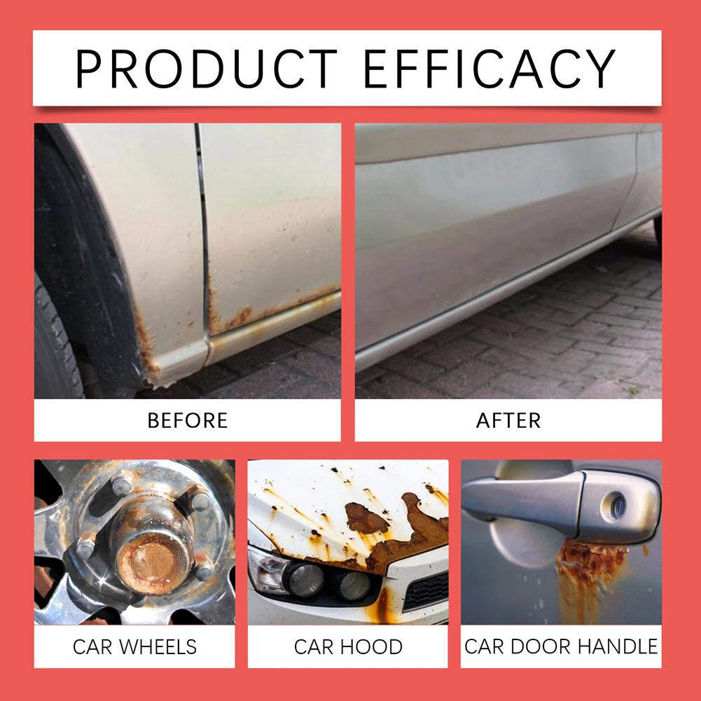 30ml Car Rust Remover Spray Metal Surface Chrome Cleaner Metal Dust Iron Powder Remover Cleaner Cleaning Spray