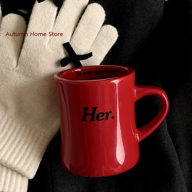 

Original Red Ceramic Mug New Year Coffee Cup Mugs Coffee Cups Breakfast milk cup