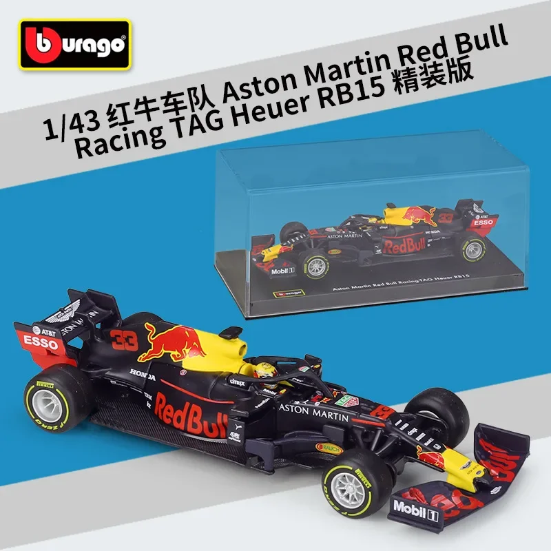 Bburago 1:43 Aston Martin Red Bull Racing Tag Rb15 Modello Automobilistico In Lega Di Simulazione Rifinito Con Display In Vetro A Macchina B478