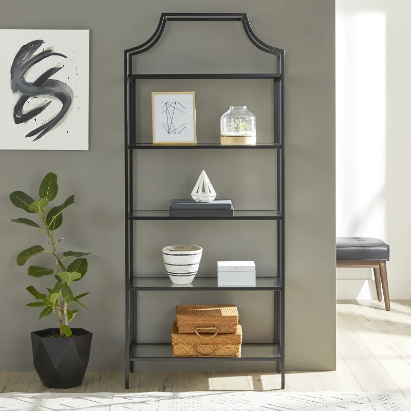

Better Homes & Gardens 71" Nola 5 Shelf Etagere Bookcase, Black Finish