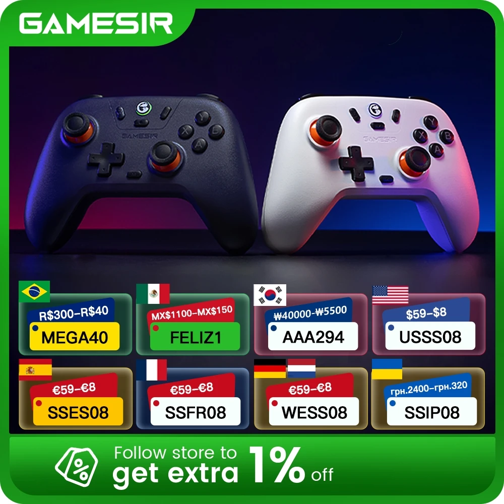 GameSir Nova Lite 스위치 컨트롤러 무선 게임패드, 홀 효과, 닌텐도 스위치 아이폰 안드로이드 폰 PC 조이스틱