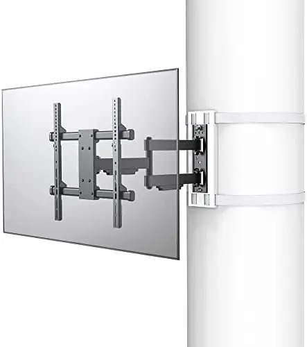 

Full Motion LARGE Pillar TV Mount | Column TV Mount | Round & Square TV Post Mount | NO Drill | Holds 80lbs | Fits 32-in. to Lam