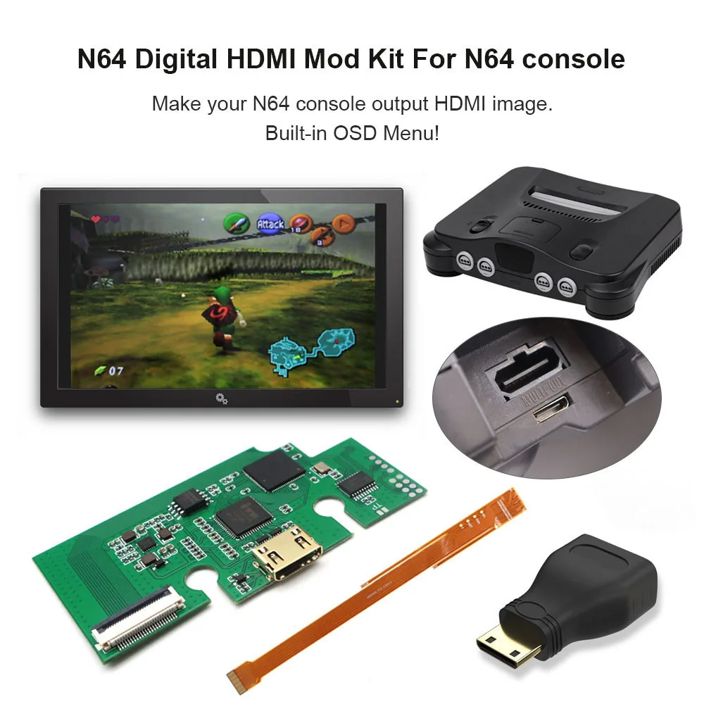 

Hispeedido 2023 New N64Digital HDMI-Compatible MOD Kit N64 Digital to Play Games on TV For N64 Game Console