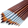 13pcs Professional Watercolor Paint Brushes Set Wood Long Handle Round Pointed Tip Soft Anti-Shedding Nylon Hair Paintbrush 1