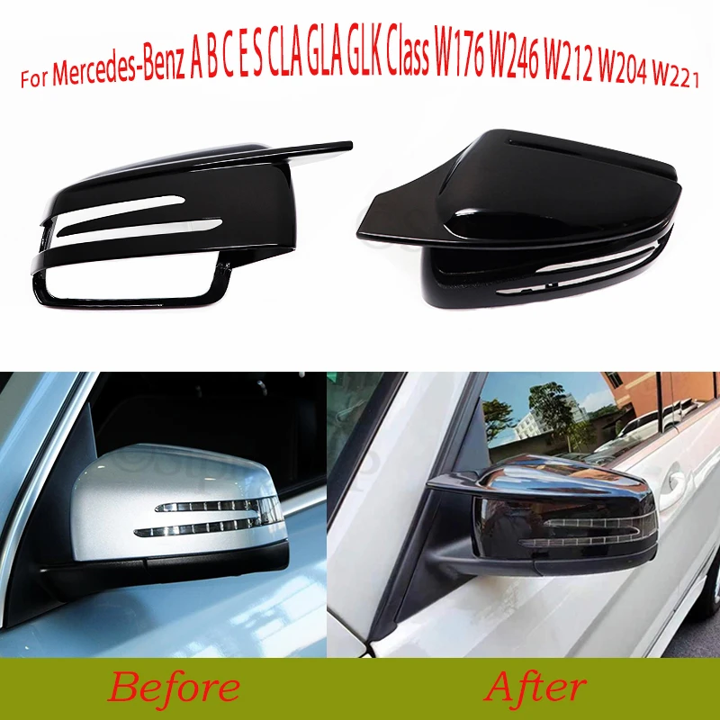 Coperchio Specchietto Retrovisore Auto In Carbonio Look Per Mercedes Classe A B C E CLA GLA