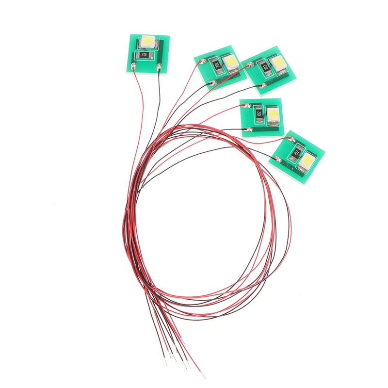 사전 유선 웜 화이트 SMD 3528 LED 램프 조명 세트, 모델 철도 기차용, 12V  18V, 1 세트 = 5 개, 신제품