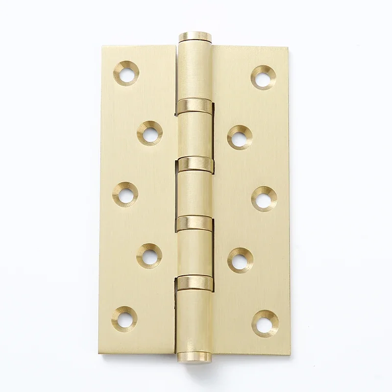 Solid Brass Door Hinge 4,5 inch Brushed Heavy Wooden Door 3mm thick Bearing Hinges