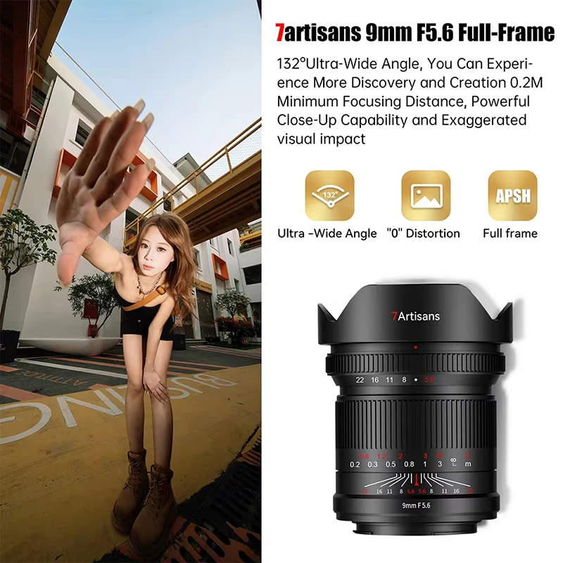 7artisans 9mm F5.6 풀프레임 초광각 프라임 렌즈 ( E/캐논 RF/니콘 Z/라이카 L/A7M2 R10 Zfc A7R 마운트 카메라용)