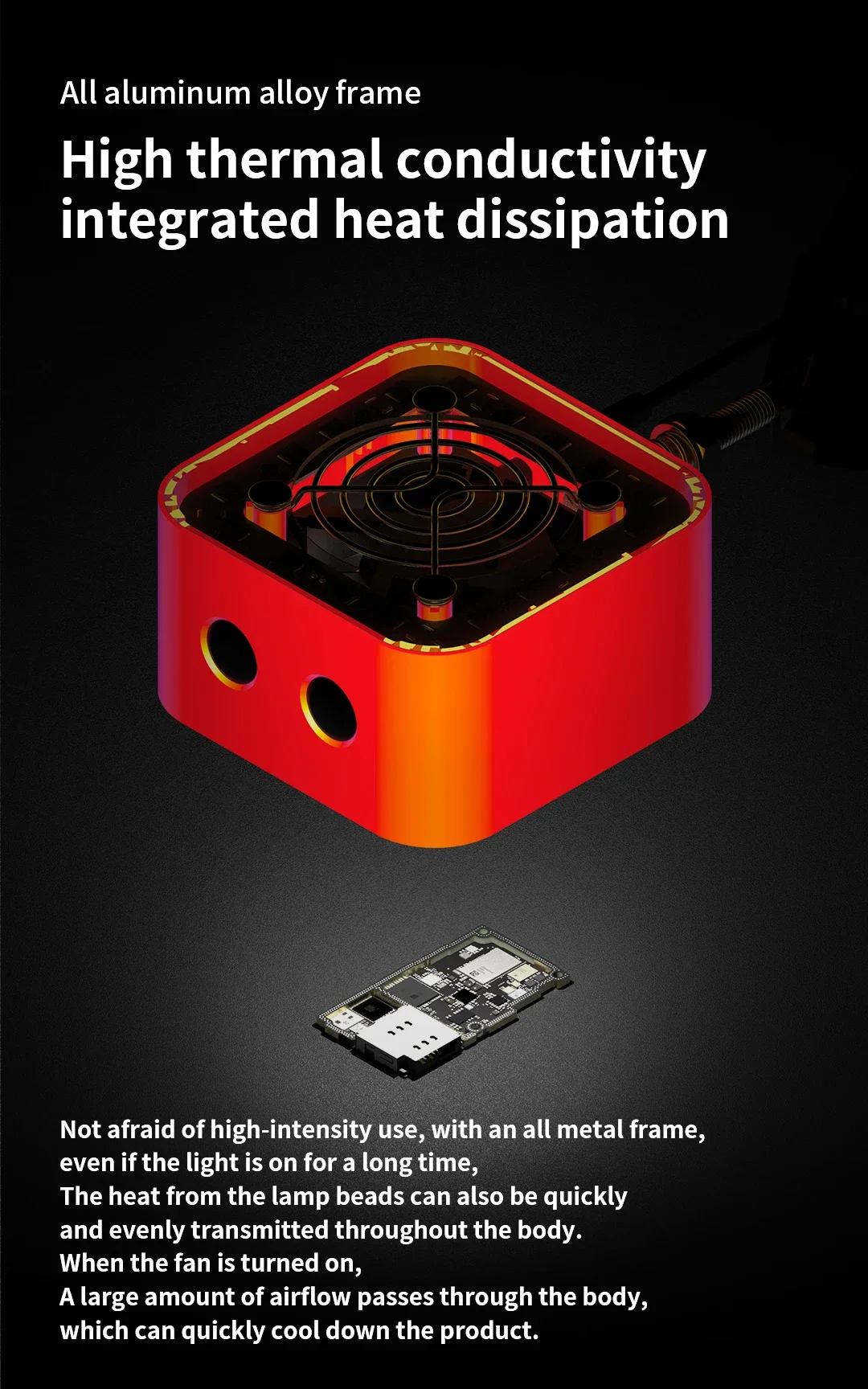 기계식 연기 램프 냉각 선풍기 수리 램프, 지지대 조명, 방열 및 연기 제거, 휴대폰 PCB 수리 도구