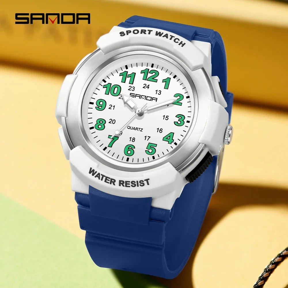 Sanda 6308 Men's Fashion Simple Original Watch Gift Silicone Quartz Watch Student Boyfriend Clock Pointer, Alina Gadgets