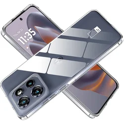 Enhanced Transparent Shockproof Airbag Phone Case - Soft Silicone TPU Bumper Cover for Moto Edge 60 5G (Transparent 1)