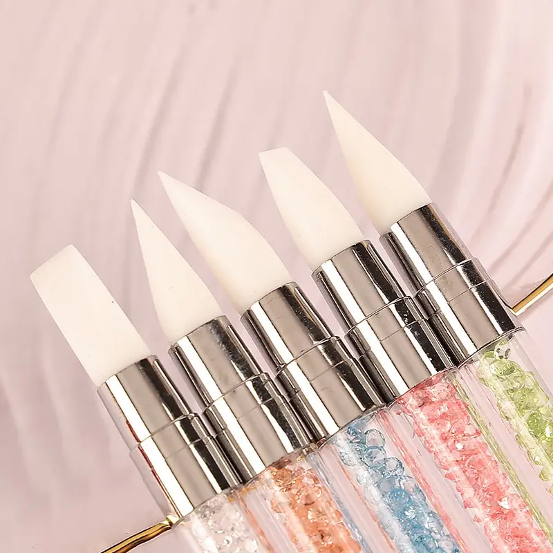 Nail Art Pen Double Head Silicone Flower Sculpting Pen Adjustable Glue Stick Embossing Pen Nail Art Brush Every Home Tool 3